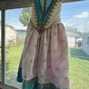 Disney White and Blue Dress with Gold Details